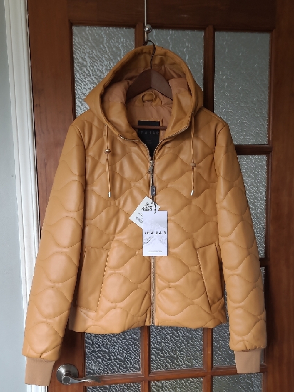 New Pajar Mica Quilted Hooded Jacket in Sunbaked Size M
